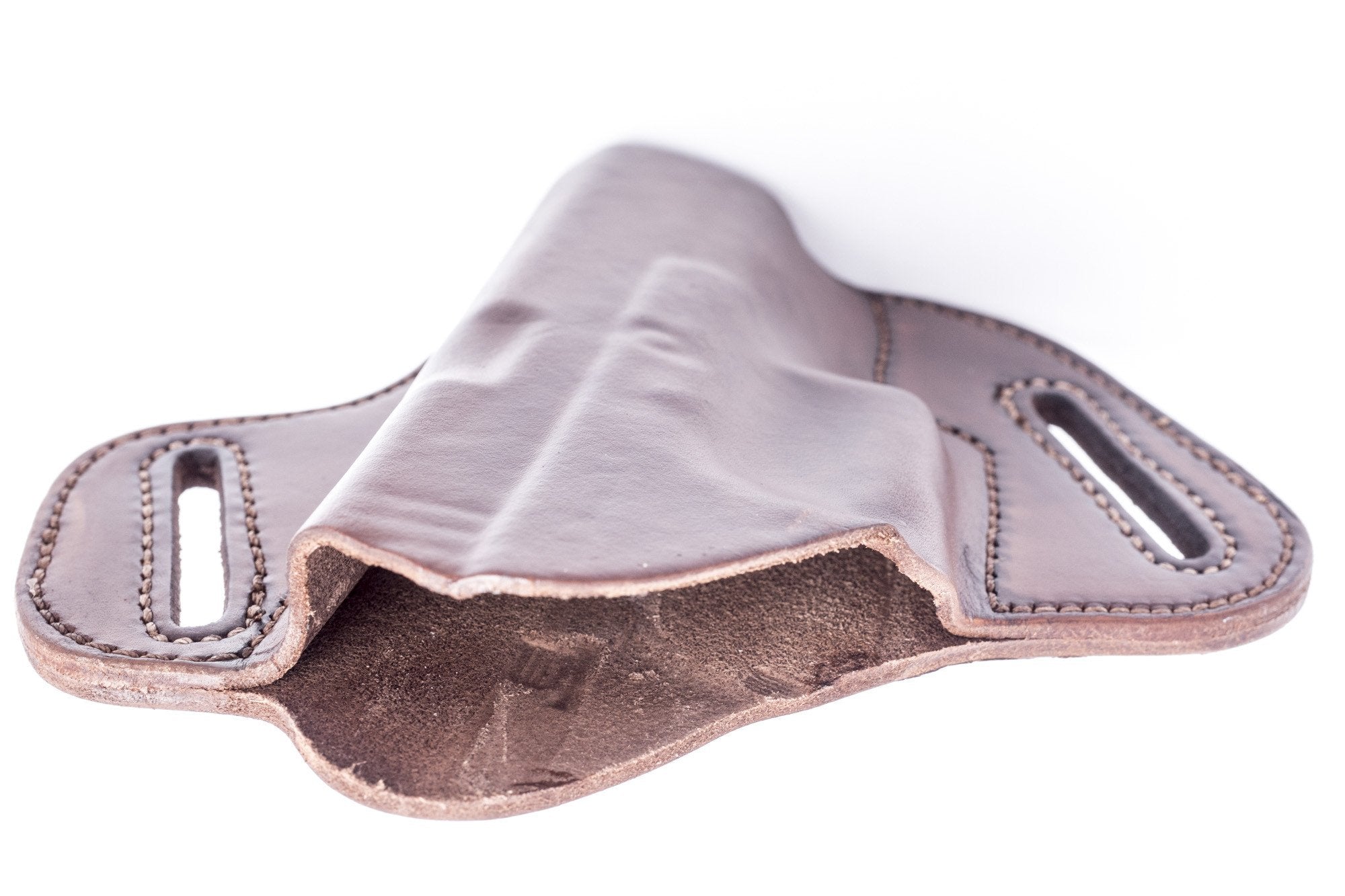 thumbnail image 2 of Handmade Leather OWB Pancake Holster For Glock 42 And 43 | Right-Handed Concealed Carry 2 of 5
